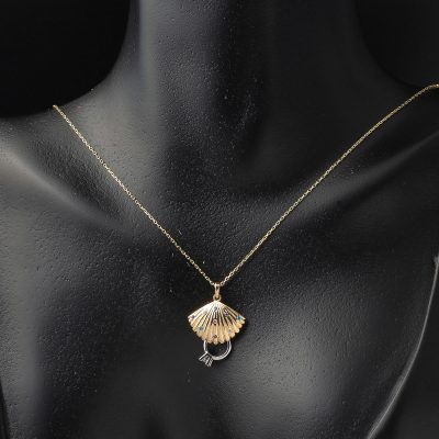 Tektaş Yüzüklü İstiridye Altın Kolye - 14K - 2.6g - EZ Gold