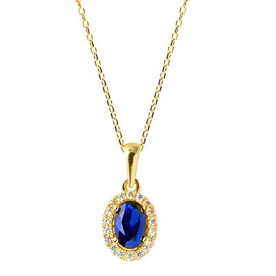 Lacivert avec Pierres Or Collier