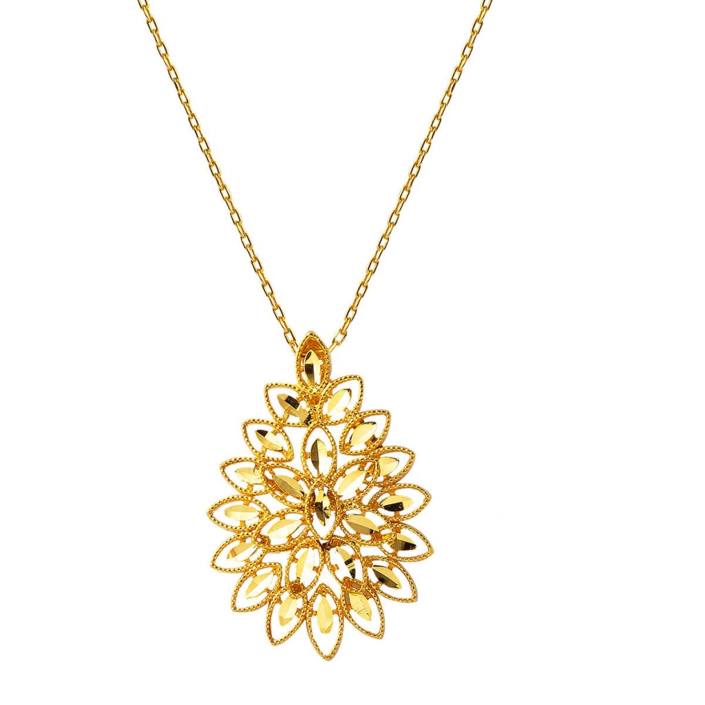 Feuille 22 Carats Or Collier