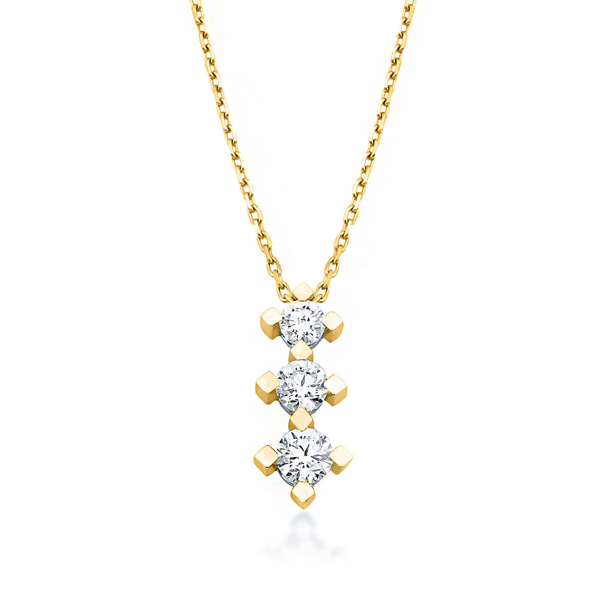Tria 3 avec Pierres 14 Carats Or Collier