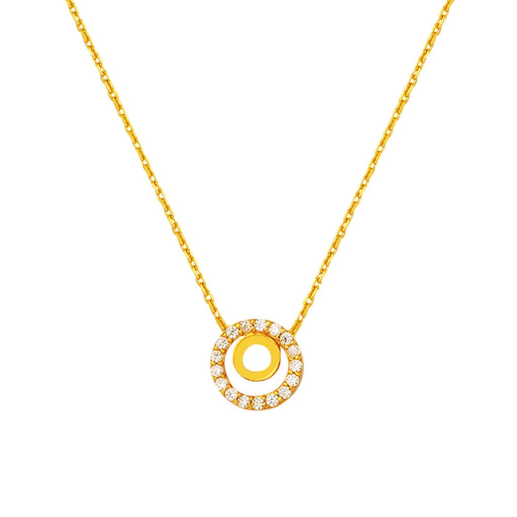 with Stones Hoop 22 Karat Gold Necklace