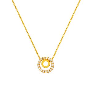 with Stones Hoop 22 Karat Gold Necklace