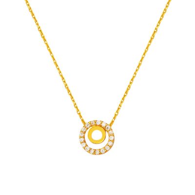 with Stones Hoop 22 Karat Gold Necklace