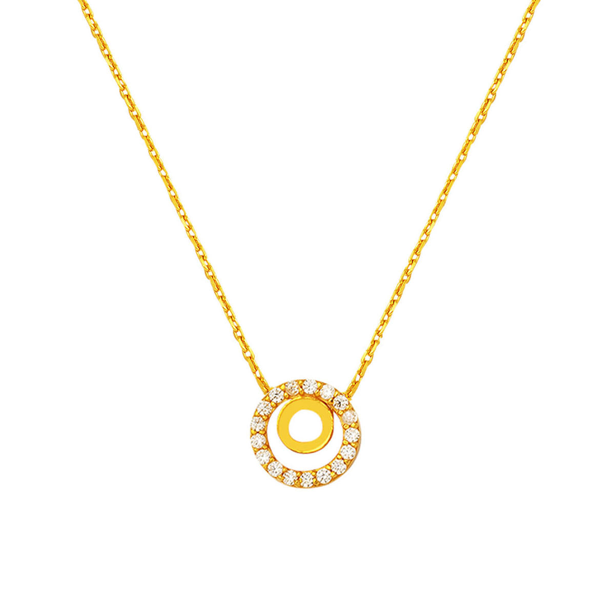 with Stones Hoop 22 Karat Gold Necklace