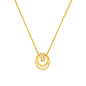 with Stones 22 Karat Yellow Gold Necklace