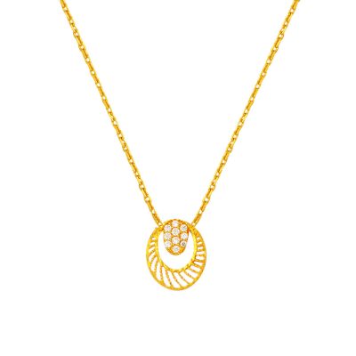 with Stones 22 Karat Yellow Gold Necklace