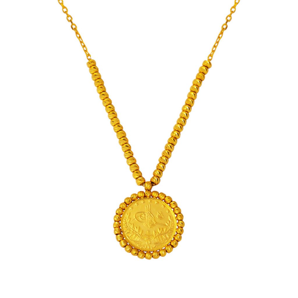 22 Karat Half Reşatlı Ball Beaded Gold Necklace