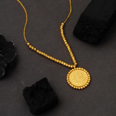22 Carats Demi avec Reşat Dorique à Boules Or Collier - 22K - 10.87g - EZ Gold