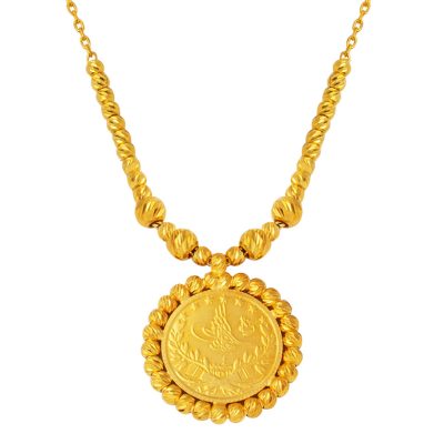 22 Carats Or Quart avec Reşat Popcorn Zincirli Collier