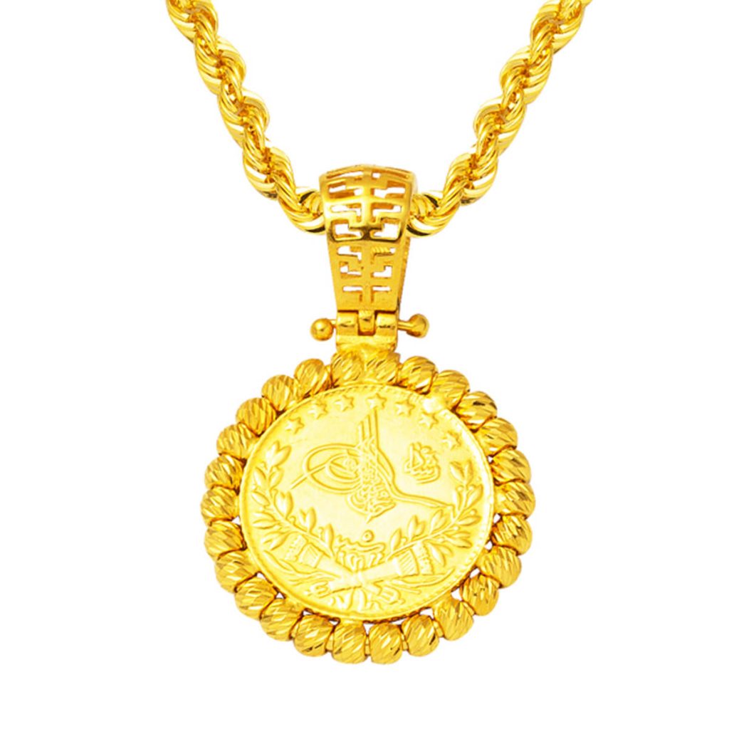 Quarter Resat 22 Karat Ball Gold Necklace