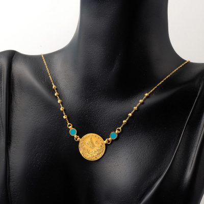 Demi avec Reşat à Boules 22 Carats Or Collier - 22K - 6.3g - EZ Gold