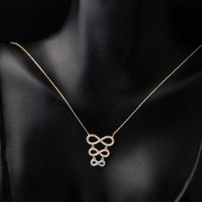 3 Renkli Sonsuzluk 14 Ayar Altın Kolye - 14K - 2.45g - EZ Gold