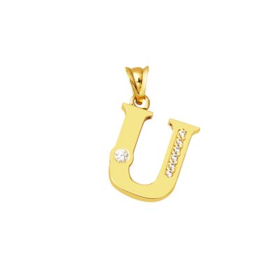 Lettera U Lettrei Zincirsiz 14 Carats Or Collier