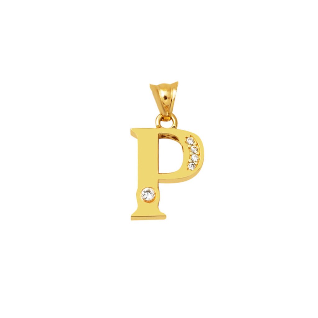 Lettera P Lettrei Zincirsiz 14 Carats Or Collier