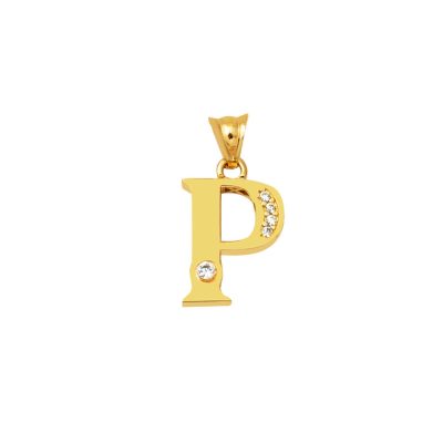Lettera P Lettrei Zincirsiz 14 Carats Or Collier