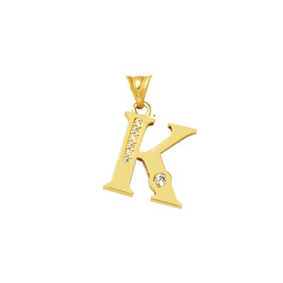 Lettera K Lettrei Zincirsiz 14 Carats Or Collier