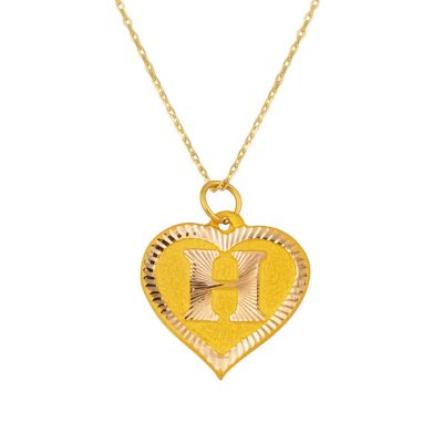 14 Carats H Lettrei avec Cœur Or Collier