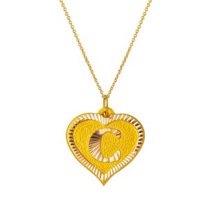 C Letteri 14 Karat with Heart Gold Necklace