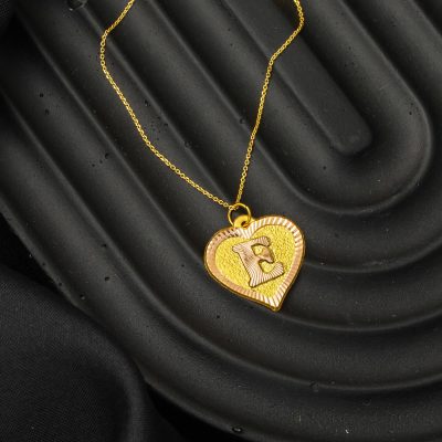 E Lettrei avec Cœur 14 Carats Or Collier - 14K - 1.13g - EZ Gold