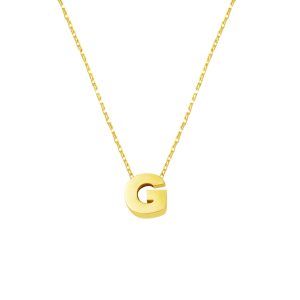 G Lettrei 14 Carats Or sans Pierre Minimaliste Lettre Collier