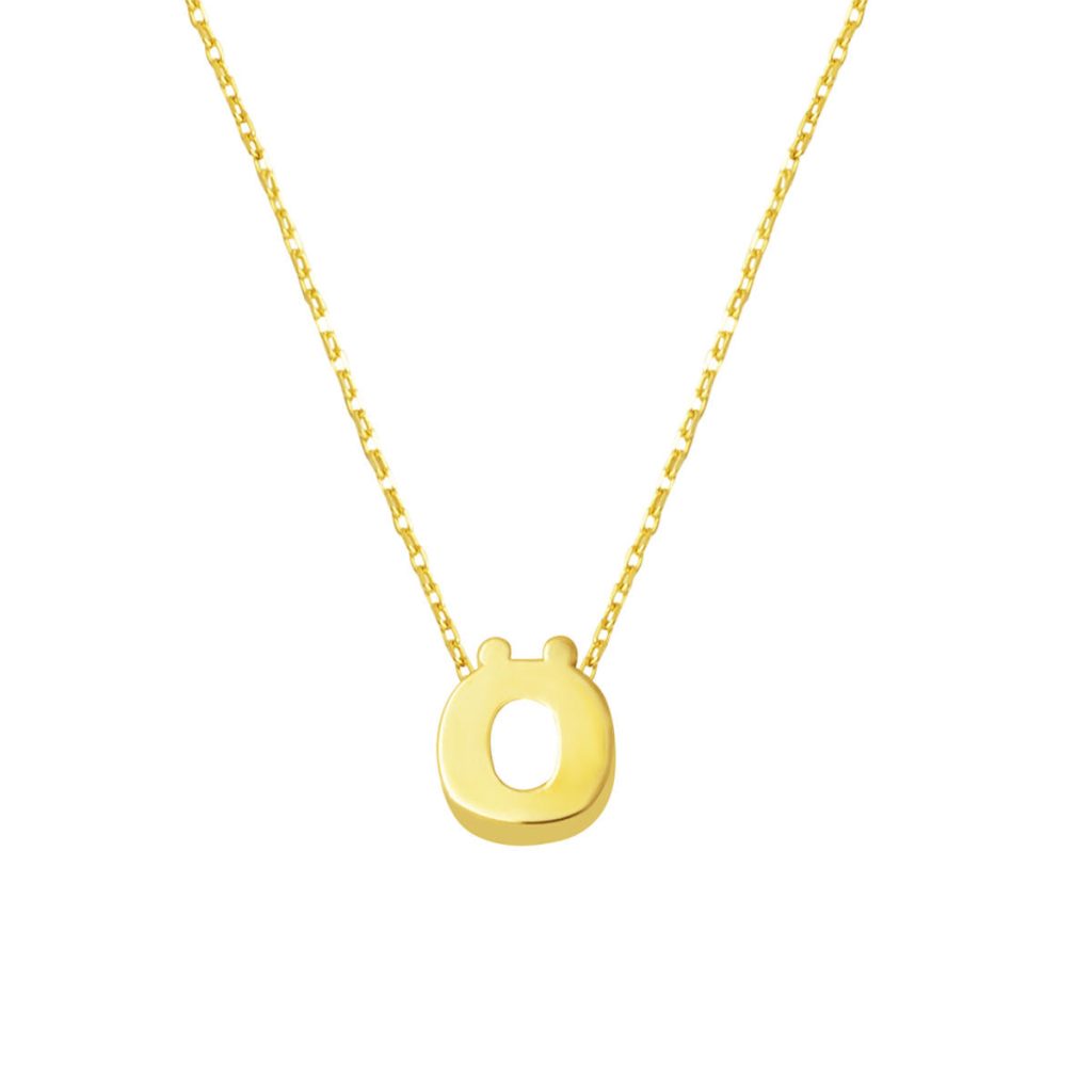 Ö Letteri 14 Karat Gold Plain Minimalist Letter Necklace