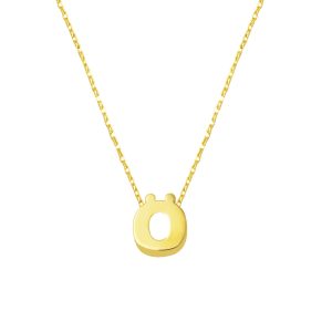 Ö Letteri 14 Karat Gold Plain Minimalist Letter Necklace