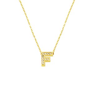avec Pierres F Lettreli Minimaliste Or Lettre Collier