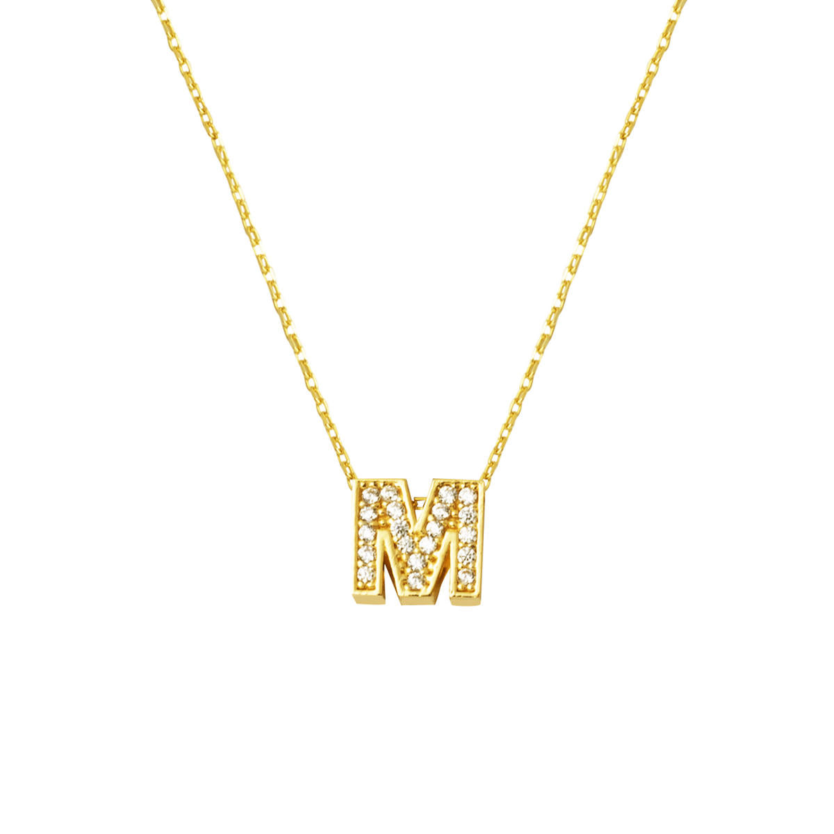 avec Pierres M Lettreli Minimaliste Or Lettre Collier