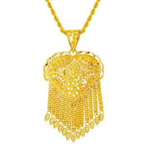 14 Karat Hint İşi with Heart Gold Necklace