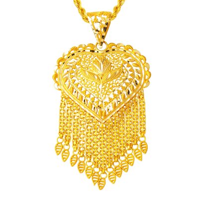 Heart Şeklinde à Pompons Hint Gold Necklace