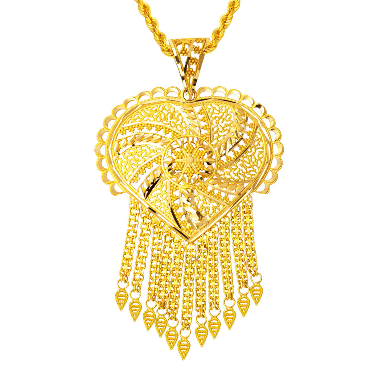 with Tassels Hint 14 Karat Gold Necklace