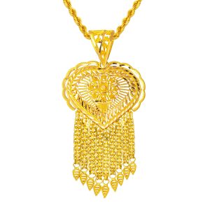 Indian Style with Tassels with Heart Gold Necklace