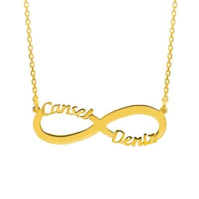 Sonsuzluklu İki İsimli 14 Carats Or Collier