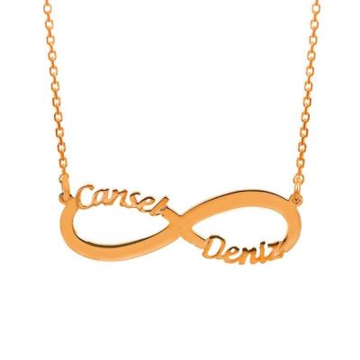 Sonsuzluklu İki İsimli 14 Carats Or Collier - 14K - 2.6g - EZ Gold