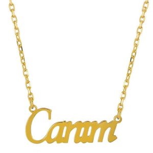 Canım Yazılı 14 Karat Gold Necklace