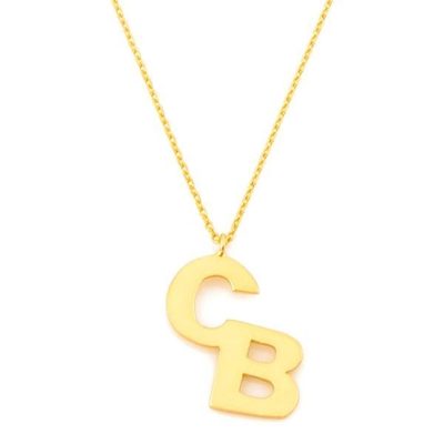 İsim Baş Letterleri Yazılı Zincirli Gold Necklace