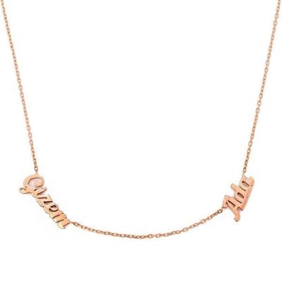 İki İsimli 14 Carats Or Aile Colliersi