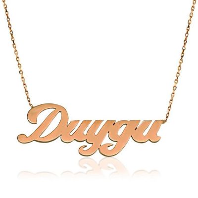 Beş Letterli 14K Gold İsim Necklacesi - 14K - 2.6g - EZ Gold