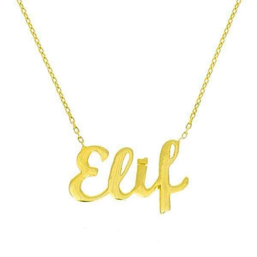 Dört Letterli 14 Karat Gold İsim Necklacesi