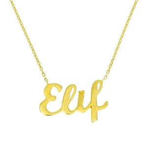 Dört Letterli 14 Karat Gold İsim Necklacesi