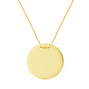 2 cm Çaplı İsim Yazılabilen Plaka Or Collier