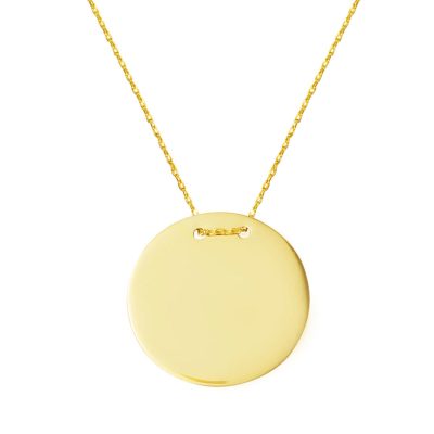 2 cm Çaplı İsim Yazılabilen Plaka Or Collier
