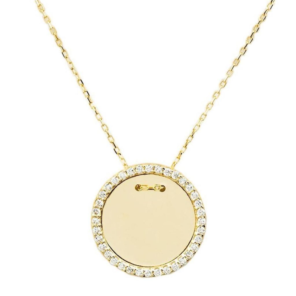 İsim Yazılabilen 14 Karat Gold Madalyon Necklace
