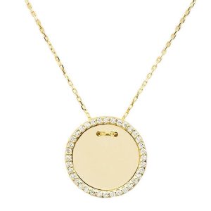 İsim Yazılabilen 14 Karat Gold Madalyon Necklace