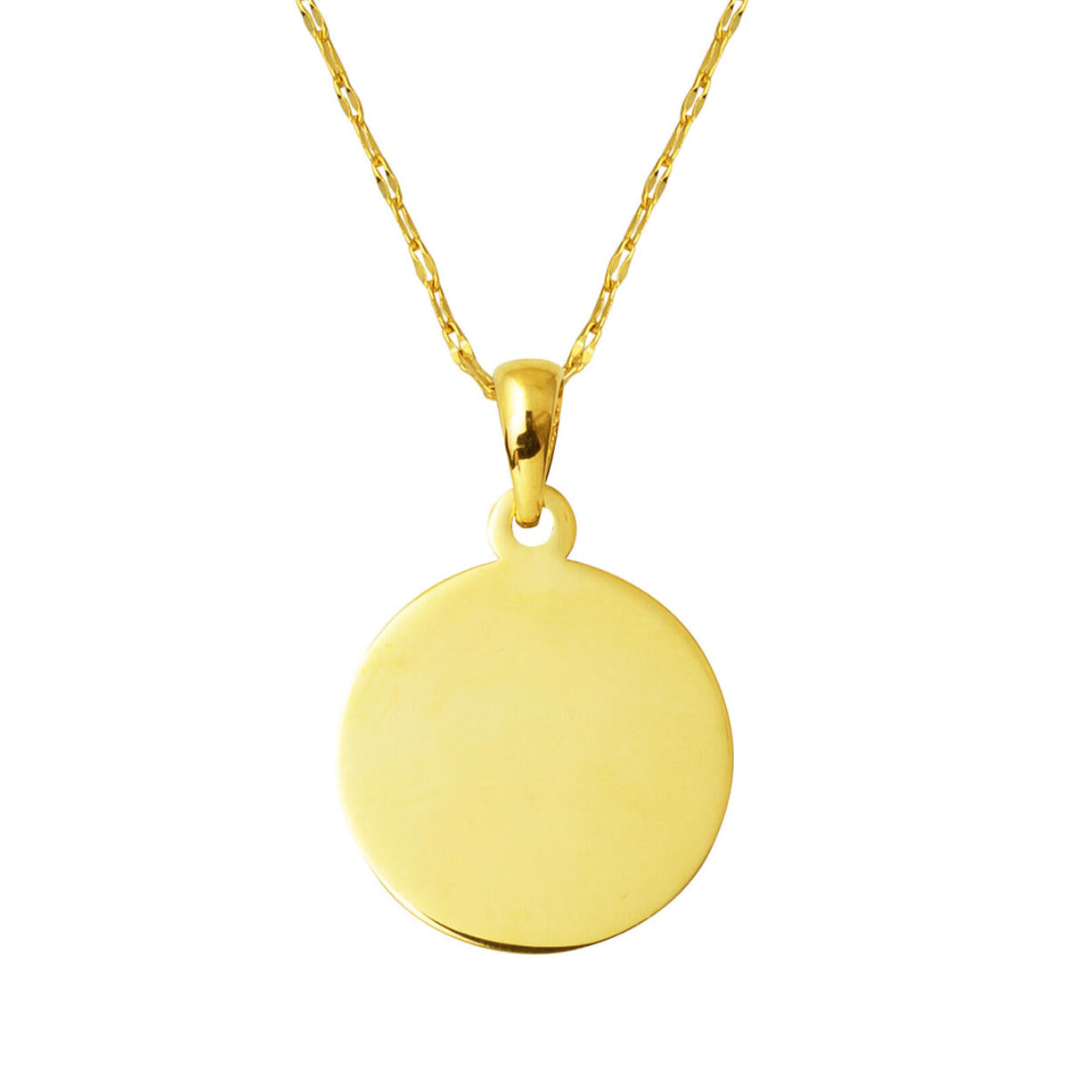 1.5 cm Çaplı 14 Karat Gold Plaka Necklace