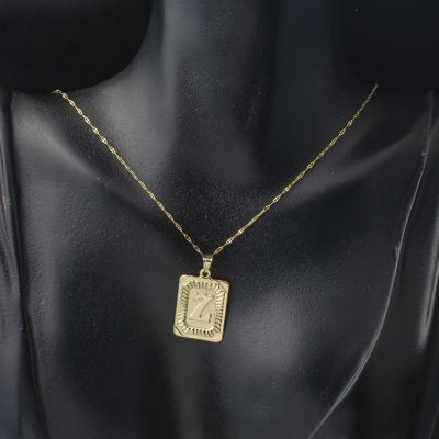 Altın Kare Plakalı Z Harf Kolye 14 Ayar - 14K - 1.6g - EZ Gold