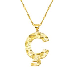 14 Carats Or 3 Boyutlu İşlemeli Ç Lettrei Collier