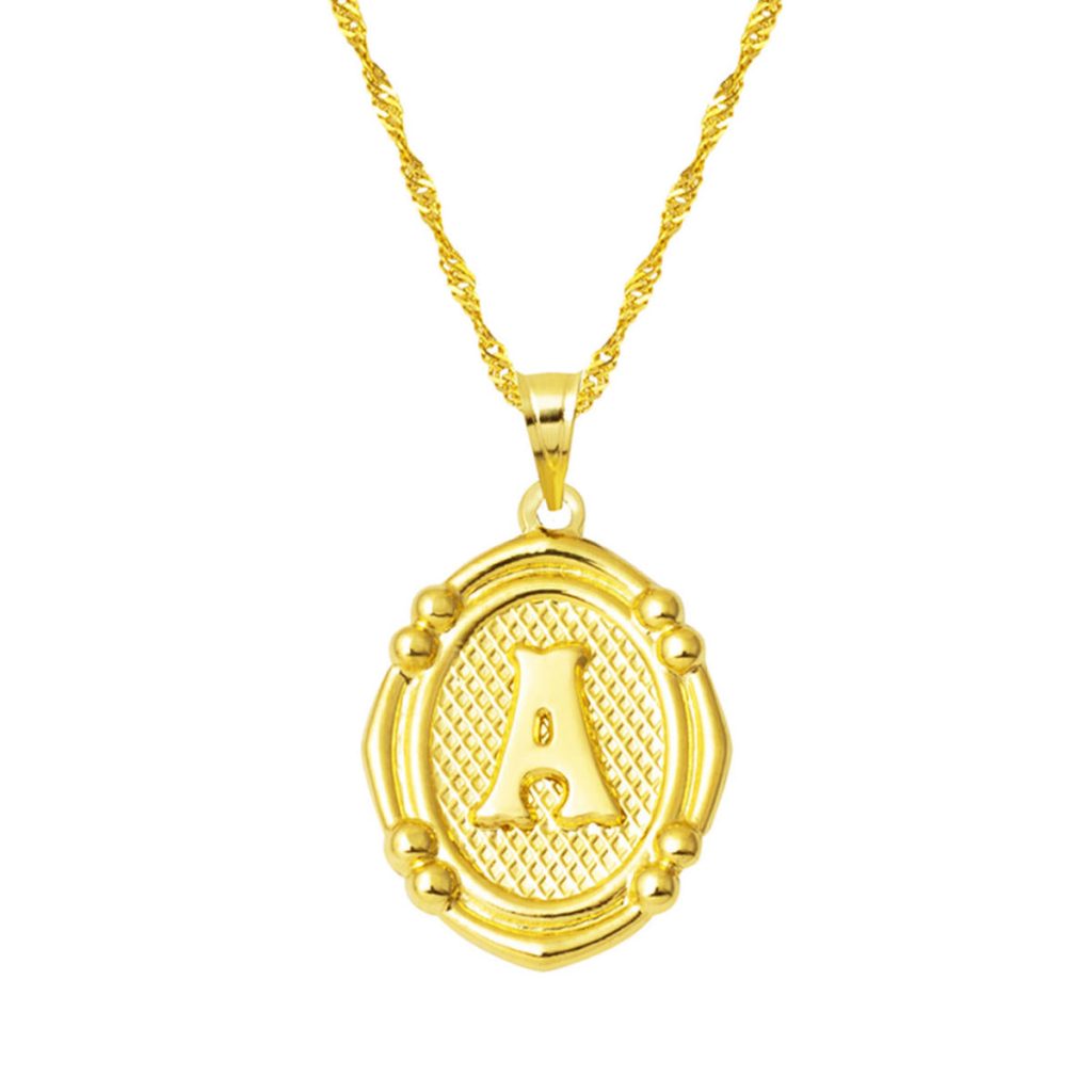 14 Carats Italien A Lettrei Or Collier