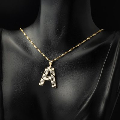 A Harfi 3 Boyutlu Altın Kolye - 14K - 3.17g - EZ Gold