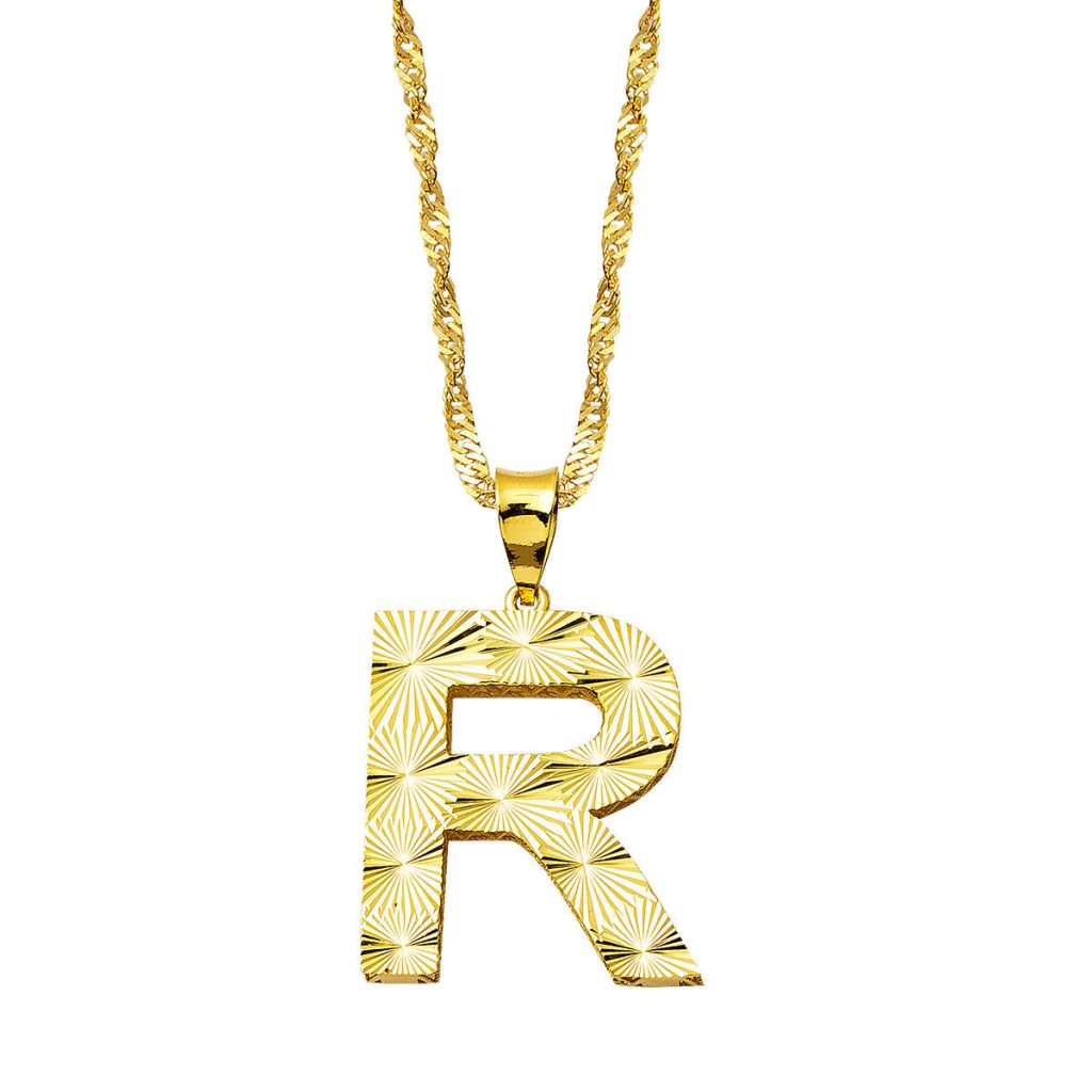 R Letteri 3 Boyutlu Gold Necklace